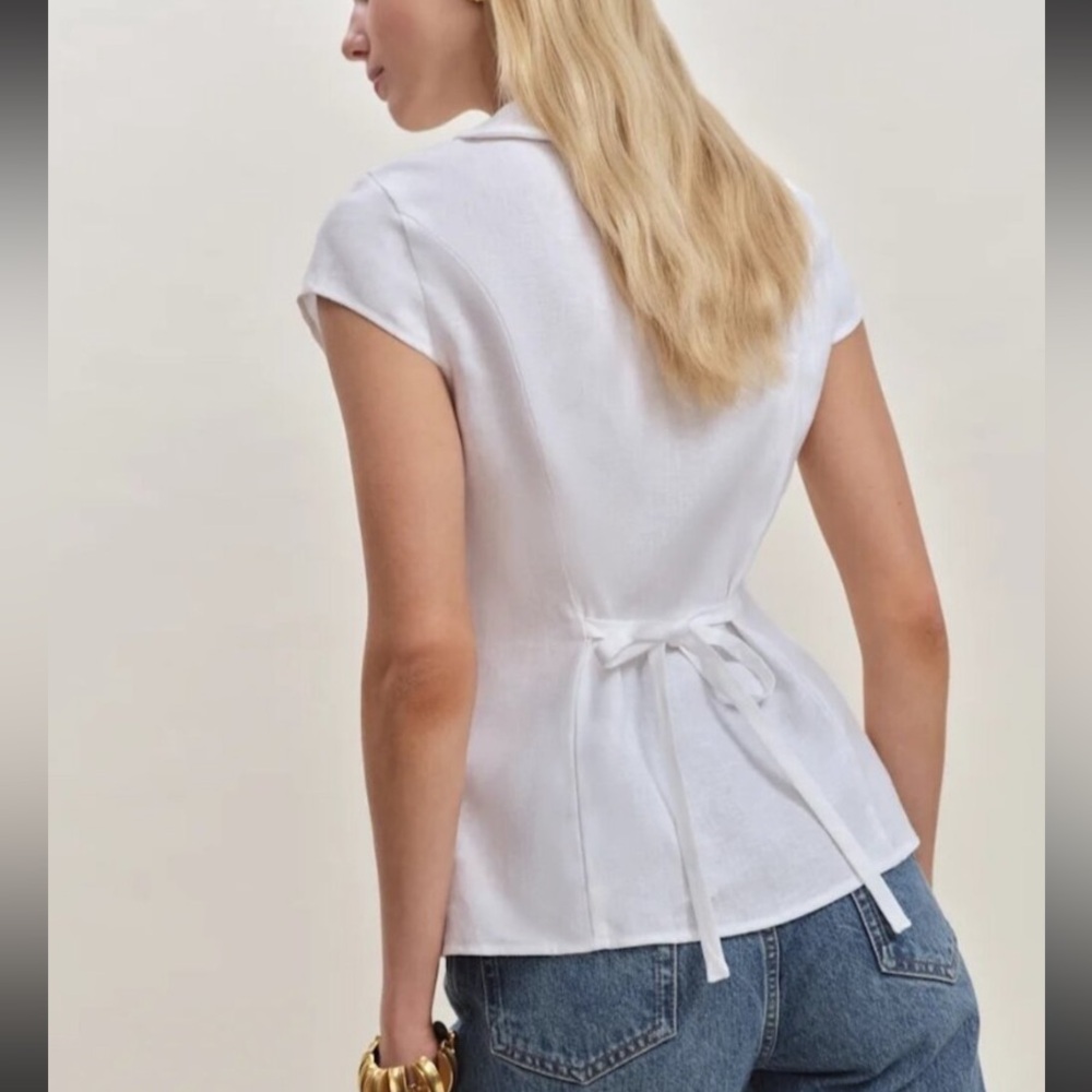 Reformation Molly Linen Shirt white
